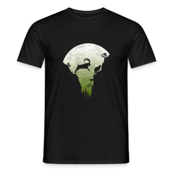 Springender Steinbock - Männer T-Shirt - Schwarz - Vorne - AI Model Male 178 light (178cm)