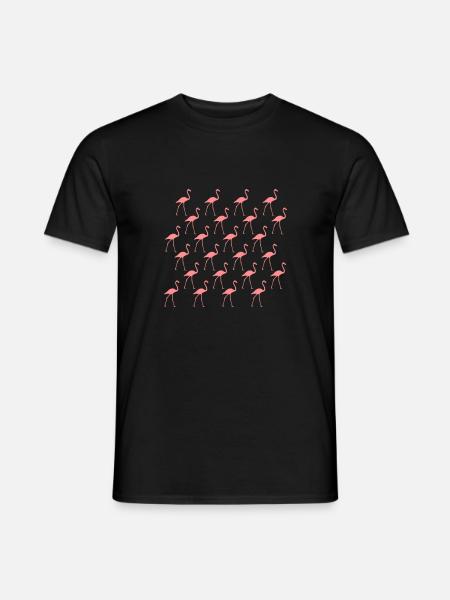 Flamingo rosa Muster - Männer T-Shirt - Schwarz