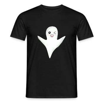 Kawaii Ghost Ghosts Halloween Halloween Costume - Men's T-Shirt - black - Front - AI Model Male 178 light (178cm)