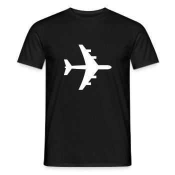 plane - Men's T-Shirt - black - Front - AI Model Male 178 light (178cm)