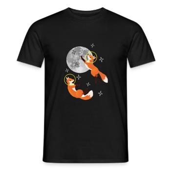 Fuchs Füchse im Weltall - Männer T-Shirt - Schwarz - Vorne - AI Model Male 178 light (178cm)