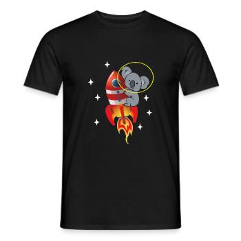 Koala in space - Men's T-Shirt - black - Front - AI Model Male 178 light (178cm)