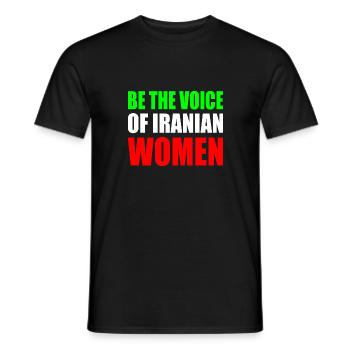 Be the voice of iranian women - Männer T-Shirt - Schwarz - Vorne - AI Model Male 178 light (178cm)