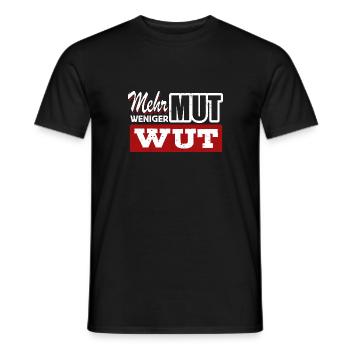 Mehr Mut weniger Wut - Gegen Rechts, gegen Hetze - Männer T-Shirt - Schwarz - Vorne - AI Model Male 178 light (178cm)