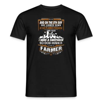 God Made A Farmer - Men's T-Shirt - black - Front - AI Model Male 178 light (178cm)