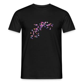 Punkte Bunt Lila Rot Blau Orange - Männer T-Shirt - Schwarz - Vorne - AI Model Male 178 light (178cm)