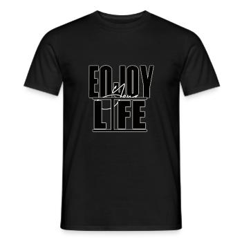 Enjoy Your Life - Männer T-Shirt - Schwarz - Vorne - AI Model Male 178 light (178cm)