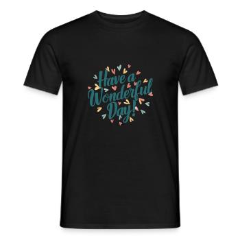 Wonderful Day Wishes - Men's T-Shirt - black - Front - AI Model Male 178 light (178cm)