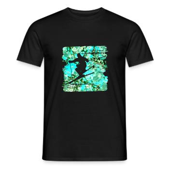 Skier E 248 - Men's T-Shirt - black - Front - AI Model Male 178 light (178cm)