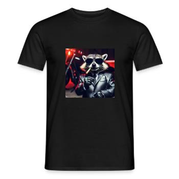 Gangster Waschbär - Männer T-Shirt - Schwarz - Vorne - AI Model Male 178 light (178cm)