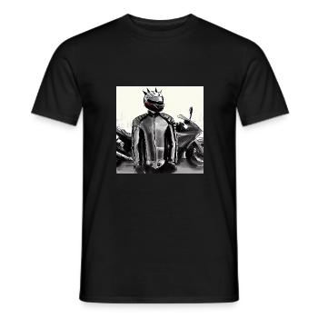 Motorcycle Pencil Drawing - Men's T-Shirt - black - Front - AI Model Male 178 light (178cm)