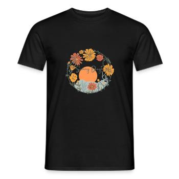 Sunny Flowery Days - Men's T-Shirt - black - Front - AI Model Male 178 light (178cm)