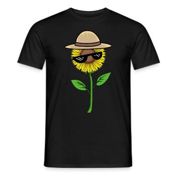 Sunflower Sunglasses Eyeglasses Gardener Flower Hat - Men's T-Shirt - black - Front - AI Model Male 178 light (178cm)