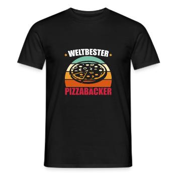 Weltbester Pizzabäcker - Männer T-Shirt - Schwarz - Vorne - AI Model Male 178 light (178cm)