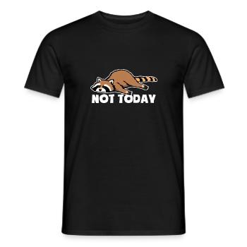 Not today - Tired and lazy - Raccoon - Men's T-Shirt - black - Front - AI Model Male 178 light (178cm)