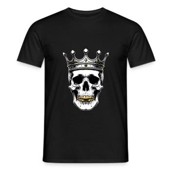Skull mit Krone Skullkönig - Männer T-Shirt - Schwarz - Vorne - AI Model Male 178 light (178cm)