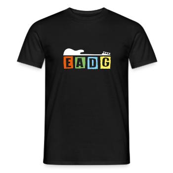 I only ever listen to EADG bass scores for bass players - Men's T-Shirt - black - Front - AI Model Male 178 light (178cm)