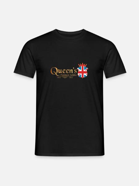 British Queen Monarchy Platinum Jubilee 70th yr - Men's T-Shirt - black