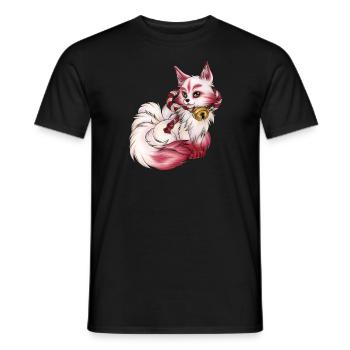 Kitsune Fuchs Fuchsgeist Inari Japan Mythologie - Männer T-Shirt - Schwarz - Vorne - AI Model Male 178 light (178cm)