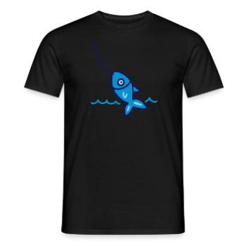 Pêche - 3 - T-shirt homme - noir - Devant - AI Model Male 178 light (178cm)