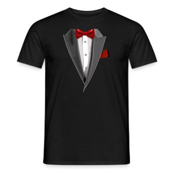 Tuxedo Tie Designs Tux red - Männer T-Shirt - Schwarz - Vorne - AI Model Male 178 light (178cm)