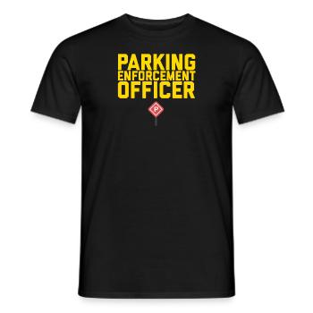 Drôle de gardien de parking & Politessen Politesse Shirt - T-shirt homme - noir - Devant - AI Model Male 178 light (178cm)