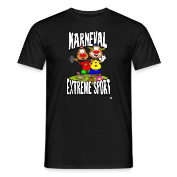 Carnival Extreme Sport cologne Alaaf Costume Clown - Men's T-Shirt - black - Front - AI Model Male 178 light (178cm)