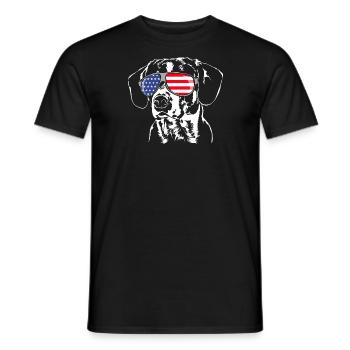 BUNNY DOGGY Drapeau américain USA Wilsigns - T-shirt homme - noir - Devant - AI Model Male 178 light (178cm)