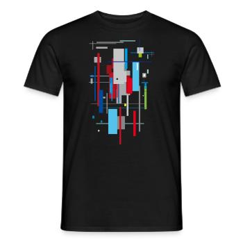 Motif Bauhaus abstrait - T-shirt homme - noir - Devant - AI Model Male 178 light (178cm)