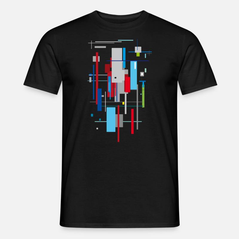 Abstrakt Bauhaus Muster - Männer T-Shirt - Schwarz