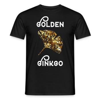 Golden ginkgo leaf | Ginkgo Biloba gift idea - Men's T-Shirt - black - Front - AI Model Male 178 light (178cm)