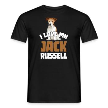 Doux chien, j'aime mon design Jack Russel - T-shirt homme - noir - Devant - AI Model Male 178 light (178cm)