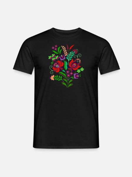 ungarische blumen, blumen, paprika. chilli,ungarn - Männer T-Shirt - Schwarz