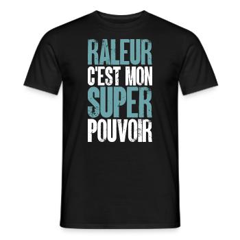 homme râleur super pouvoir - T-shirt homme - noir - Devant - AI Model Male 178 light (178cm)