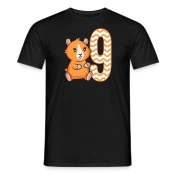 9ème anniversaire Cochon d’Inde Fille de 9 ans - T-shirt homme - noir - Devant - AI Model Male 178 light (178cm)