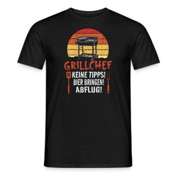 Grillchef Keine Tipps Bier Bringen Abflug Grillen - Männer T-Shirt - Schwarz - Vorne - AI Model Male 178 light (178cm)