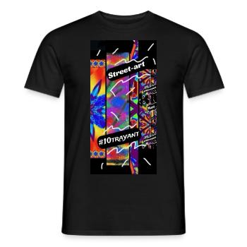 Street art 5 4000 - T-shirt homme - noir - Devant - AI Model Male 178 light (178cm)