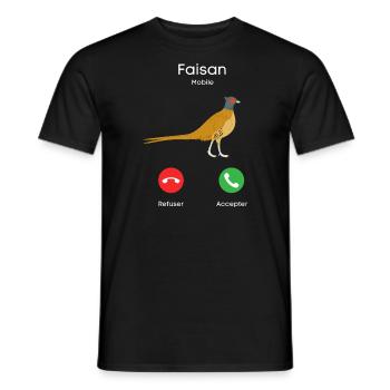 appel de faisan - T-shirt homme - noir - Devant - AI Model Male 178 light (178cm)