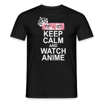 Keep Calm And Watch Anime - Männer T-Shirt - Schwarz - Vorne - AI Model Male 178 light (178cm)