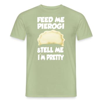 Funny Pierogi Polish Food Poland Dumplings - Männer T-Shirt - Sage - Vorne - AI Model Male 178 light (178cm)