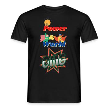 Power & World OMG - Men's T-Shirt - black - Front - AI Model Male 178 light (178cm)