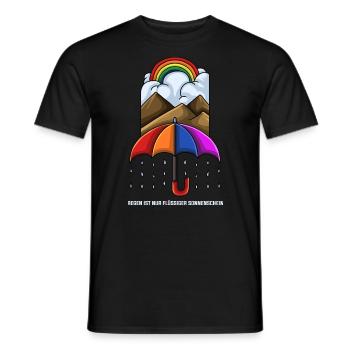 Regen ist nur flüssiger Sonnenschein - Männer T-Shirt - Schwarz - Vorne - AI Model Male 178 light (178cm)