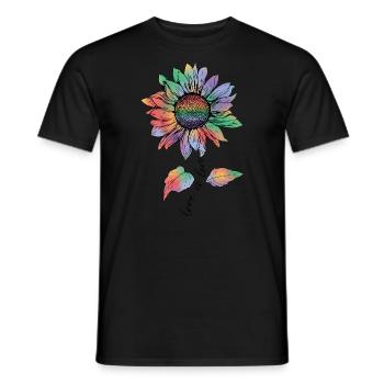 Schwul Lesbisch Regenbogen T-Shirt Geschenkidee - Männer T-Shirt - Schwarz - Vorne - AI Model Male 178 light (178cm)