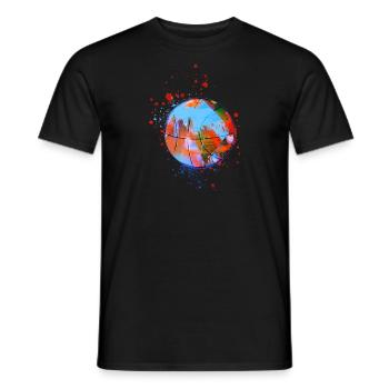 basketball,game,graffiti,painting,colorful - Men's T-Shirt - black - Front - AI Model Male 178 light (178cm)