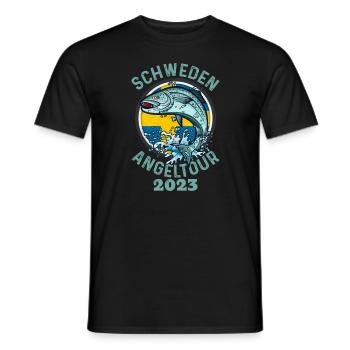Schweden Angeltour 2023 Angeln in Schweden - Männer T-Shirt - Schwarz - Vorne - AI Model Male 178 light (178cm)