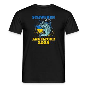 Schweden Angeltour 2023 Angeln in Schweden - Männer T-Shirt - Schwarz - Vorne - AI Model Male 178 light (178cm)