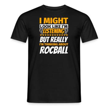 Cadeau amusant Rocball - T-shirt homme - noir - Devant - AI Model Male 178 light (178cm)