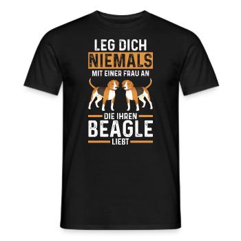 Hund Beagle - Männer T-Shirt - Schwarz - Vorne - AI Model Male 178 light (178cm)