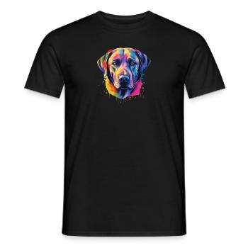 Cooler und bunter Labrador Retriever Hund - Männer T-Shirt - Schwarz - Vorne - AI Model Male 178 light (178cm)