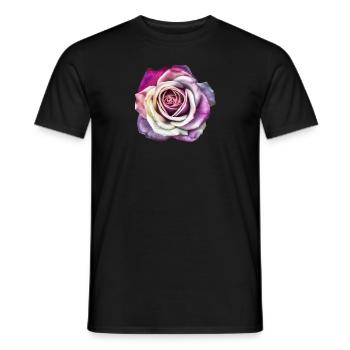 Fleurs Rose Violette colorée Fête des mères Saint-Valentin - T-shirt homme - noir - Devant - AI Model Male 178 light (178cm)